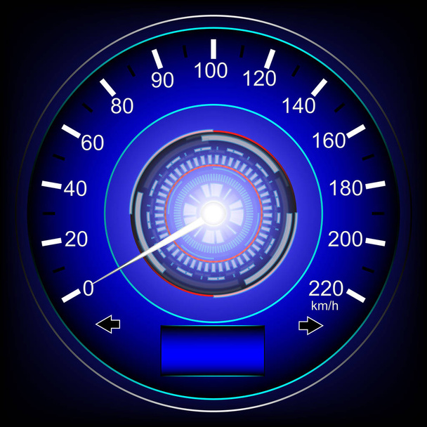 Blue speedometer car, abstract technology - Photo, Image