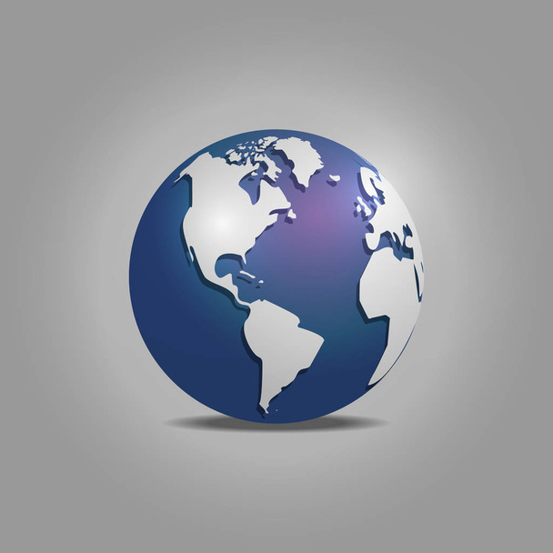 High detailed globe with North and South America. Vector illustr - Φωτογραφία, εικόνα