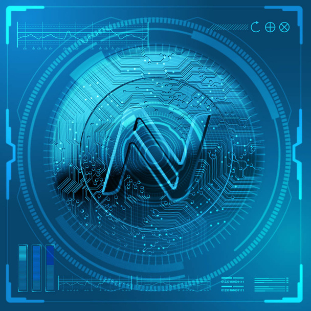 Cryptocurrency Namecoin futuristische - Foto, afbeelding