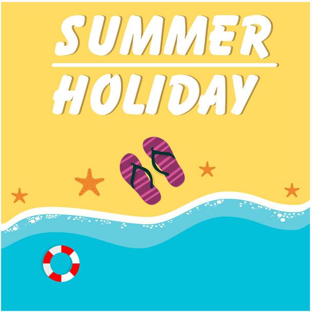 Summer Holiday Seashore Holizon Beach Background Vector Image - Διάνυσμα, εικόνα