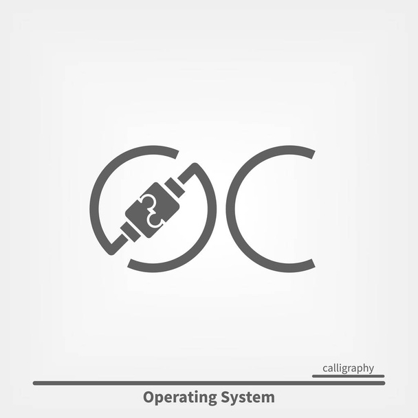 OC logo concept. Wires connect people - Vector, Image