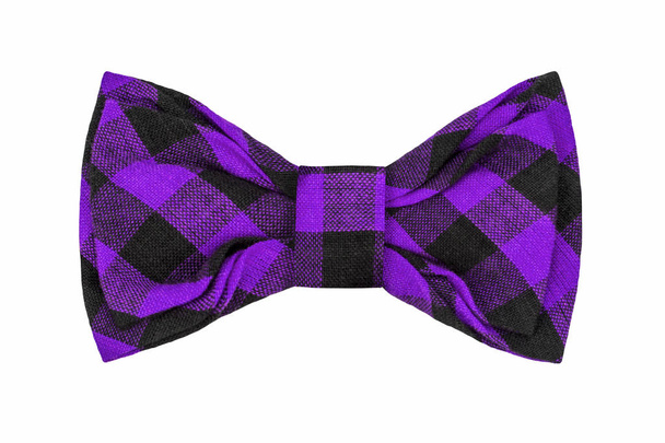 negro de moda con pajarita púrpura corbata aislada sobre fondo blanco
 - Foto, Imagen