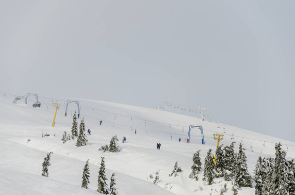 stok narciarski w ośrodku narciarskim - Zdjęcie, obraz