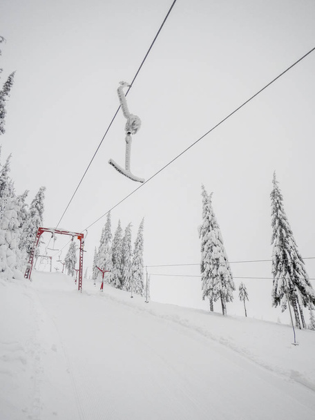ski slope in a winter resort - 写真・画像