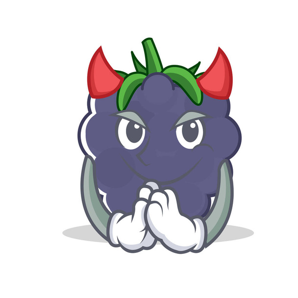 Devil blackberry mascot cartoon style - Vektor, kép
