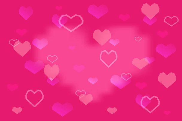 Romantic Happy Valentines Day background with small hearts. Vector design. - Vektor, obrázek