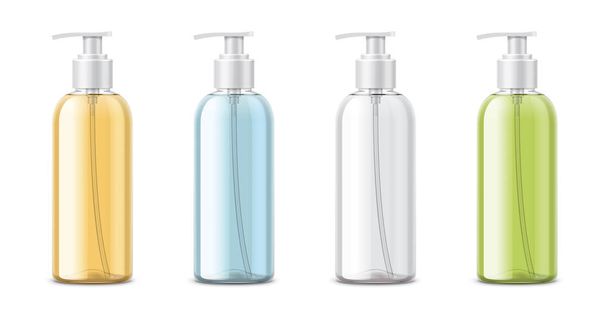 Plastic Cosmetic Spray Mockup. Transparent Bottle. - Foto, Imagen