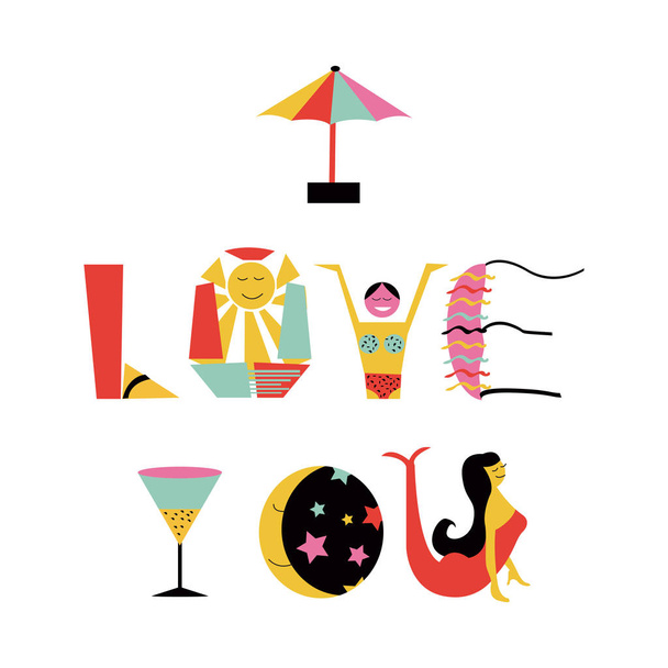 I Love You vector illustration - Vettoriali, immagini