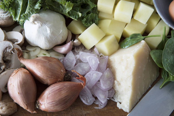 Fresh Whole and Sliced Ingredients - Photo, Image