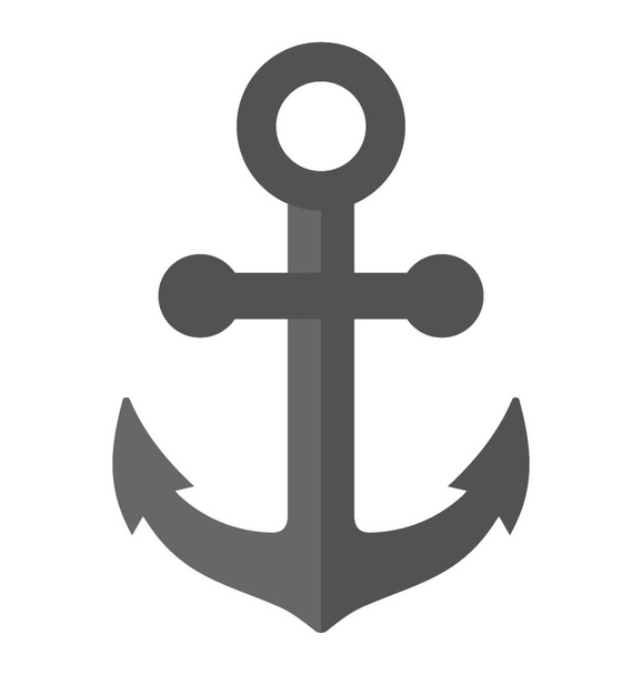 Flat icon of a ship anchor  - Vector, Image
