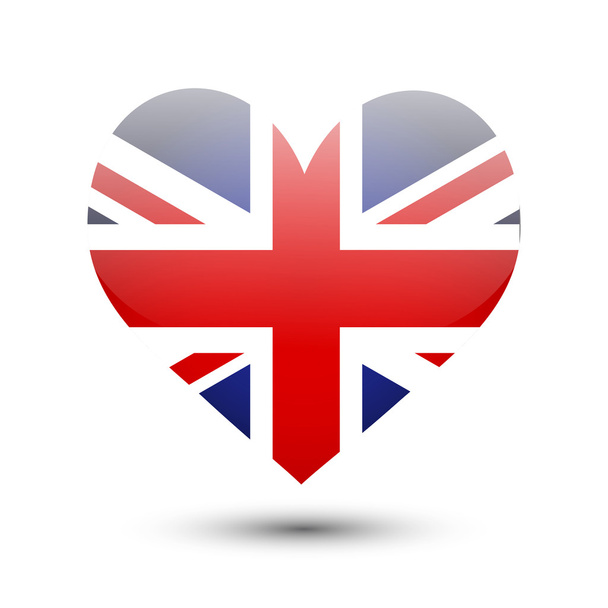 Great Britain flag on heart - Vektor, obrázek