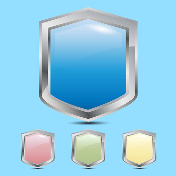 Set of protective shield - Vector, Imagen