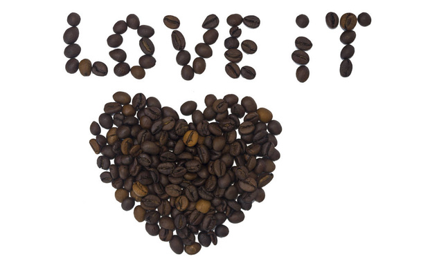 Heart made coffee beans 2 - Photo, image