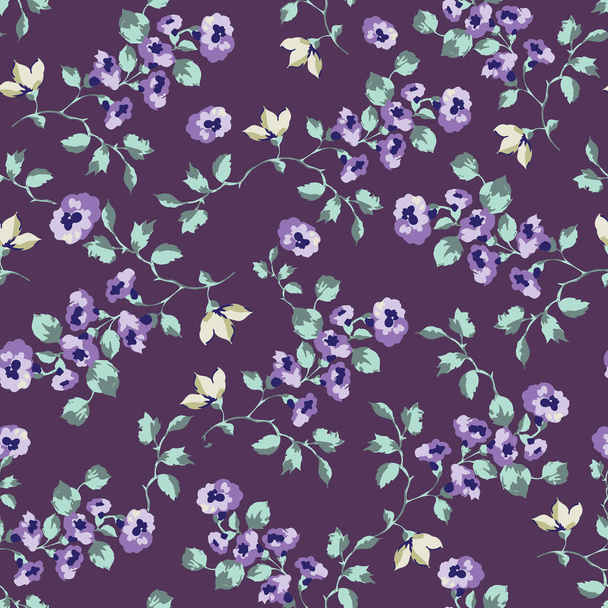 Seamless pattern design with little forget me not flowers - Vetor, Imagem