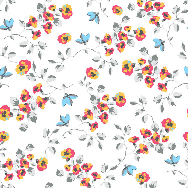 Seamless pattern design with little forget me not flowers - Wektor, obraz