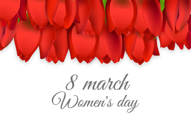 tulipanes realistas 8 marzo día de las mujeres
 - Vector, Imagen