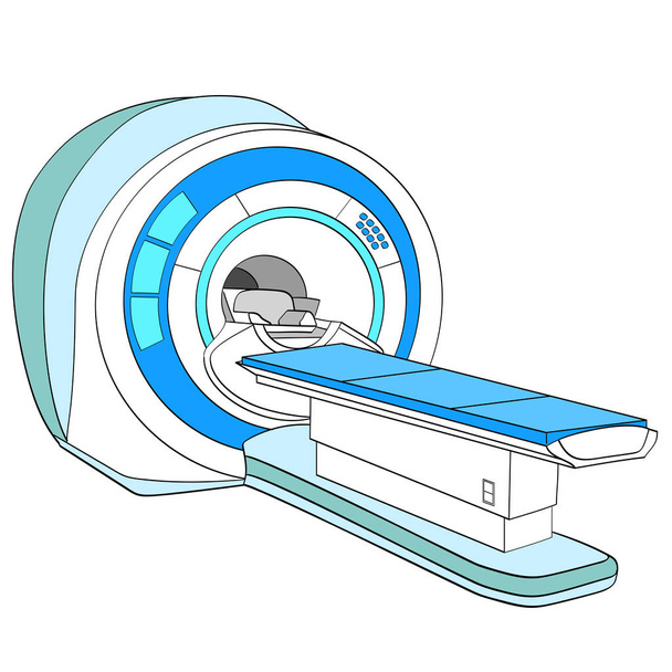 escáner escáner de tomografía computarizada, máquina de imágenes por resonancia magnética, equipo médico. Objeto sobre blanco
 - Vector, Imagen