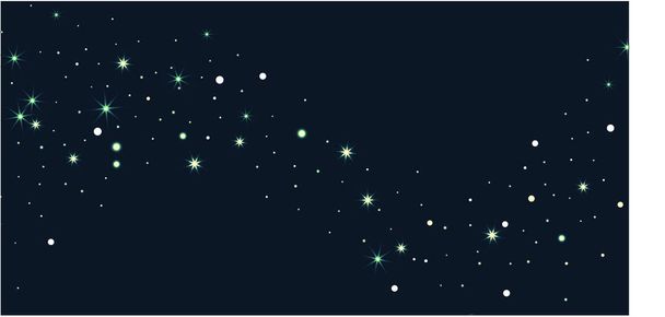  Random stars shine on a black background. - Vector, Image