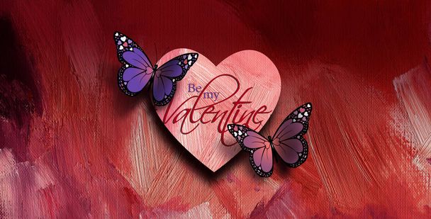 Dia dos Namorados feliz Borboletas com coração de amor
 - Foto, Imagem