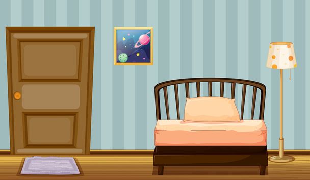 A wooden bed - Vector, Image