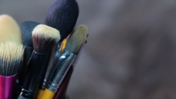 Brushes make-up artist, circle rotation,full hd video - Záběry, video