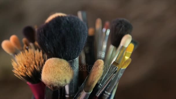 Brushes make-up artist, circle rotation,full hd video - Imágenes, Vídeo
