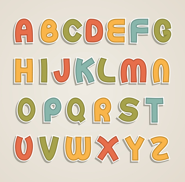 cartoon alphabet - Vettoriali, immagini
