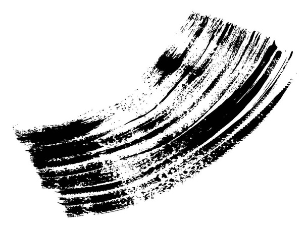 Freehand brush stroke of black paint or ink, isolated on white. - Vector, Image