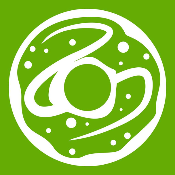 Glazed donut icon green - Vektör, Görsel
