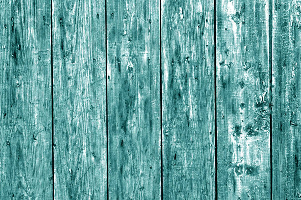 Holz Zaun Textur in cyan Farbe. - Foto, Bild