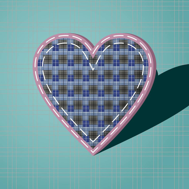 Ογκομετρική καρδιά με τετράγωνα Σκωτία - Διάνυσμα, εικόνα