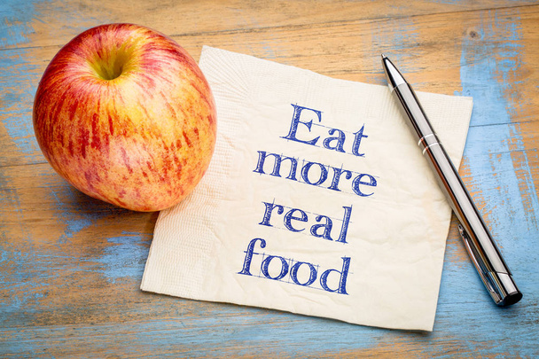 Eat more real food reminder note - Фото, изображение