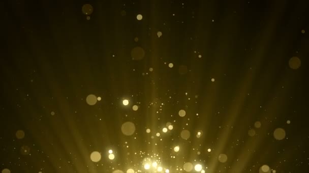 Particles gold bokeh glitter awards dust abstract background loop - Footage, Video
