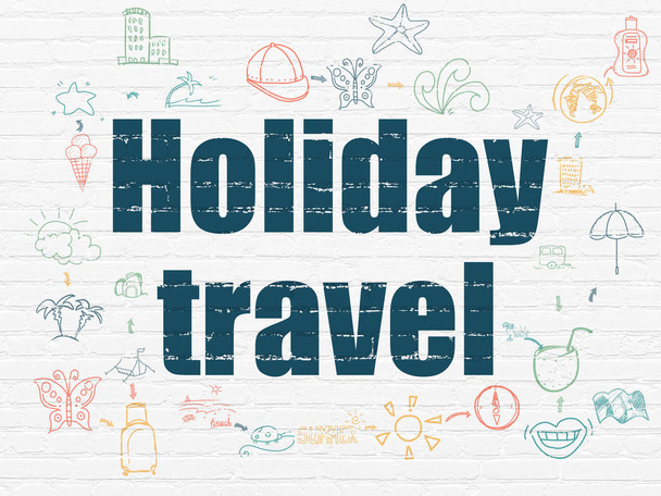 Travel concept: Holiday Travel on wall background - Foto, Imagen