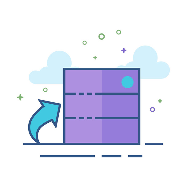 Flat Color Icon - Database - Vector, Image