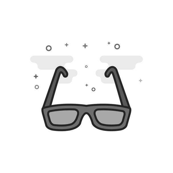 Eyeglasses icon in flat outlined grayscale style. Vector illustration. - Vector, Image