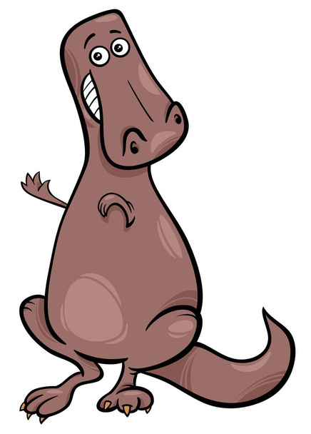 cartoon illustration of funny dinosaur character - Vettoriali, immagini