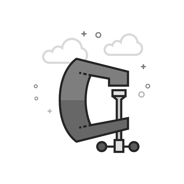 Flat Grayscale Icon - Clamp tool - Vector, Image
