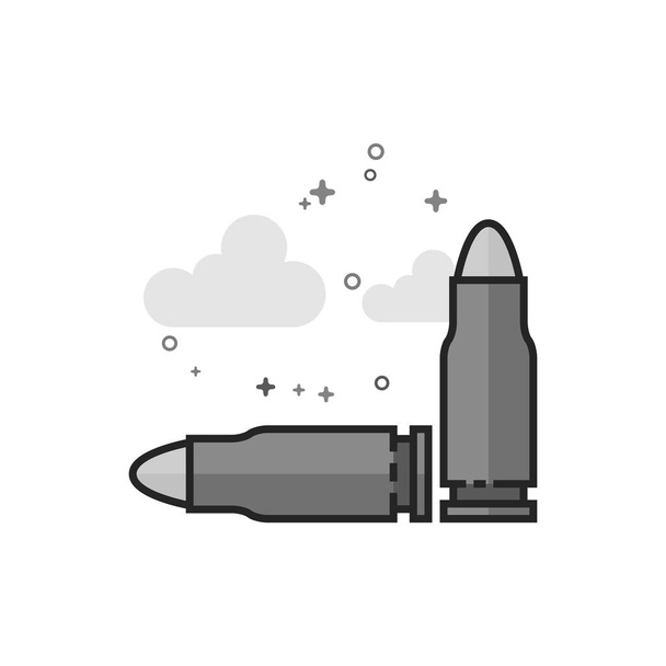 Icono de balas en estilo plano esbozado en escala de grises. Ilustración vectorial
. - Vector, Imagen