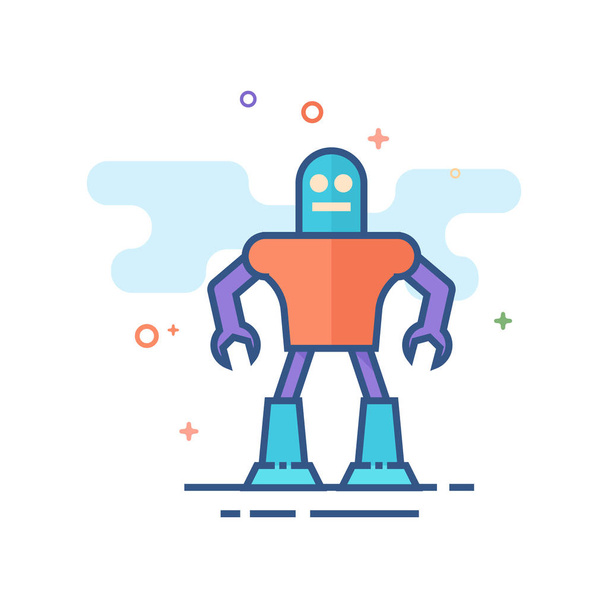 Hračka robot ikona v osnově plochý barevný styl. Vektorové ilustrace. - Vektor, obrázek