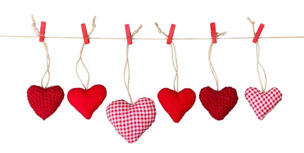 background with red hearts - Foto, Imagen