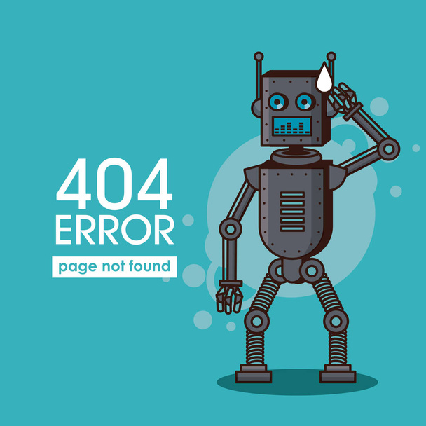 Error 404 robot style - Vector, Image