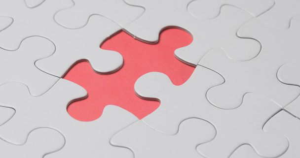 Jigsaw puzzle with missing piece - Foto, Bild