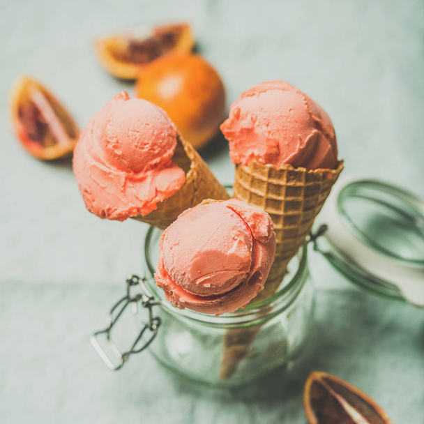 blood orange ice cream - Photo, image