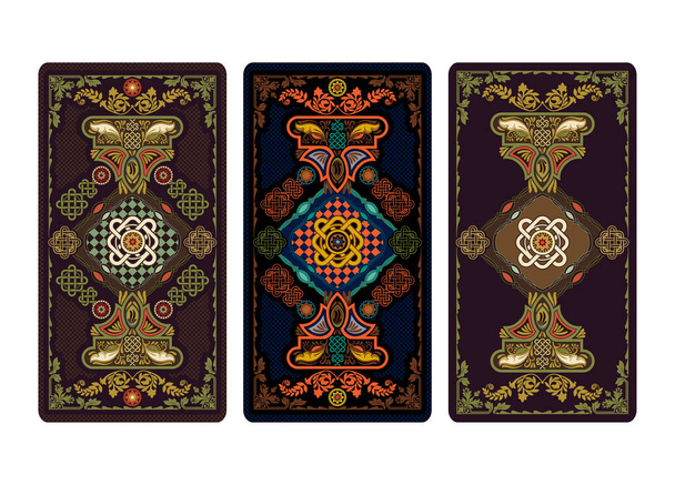 Εικονογράφηση διάνυσμα για Ταρώ και παίζοντας χαρτιά. Πρότυπο για προσκλήσεις, αφίσες. Κάρτες Ταρώ - Διάνυσμα, εικόνα