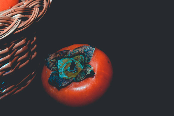 新鮮な熟した柿レトロ - 写真・画像