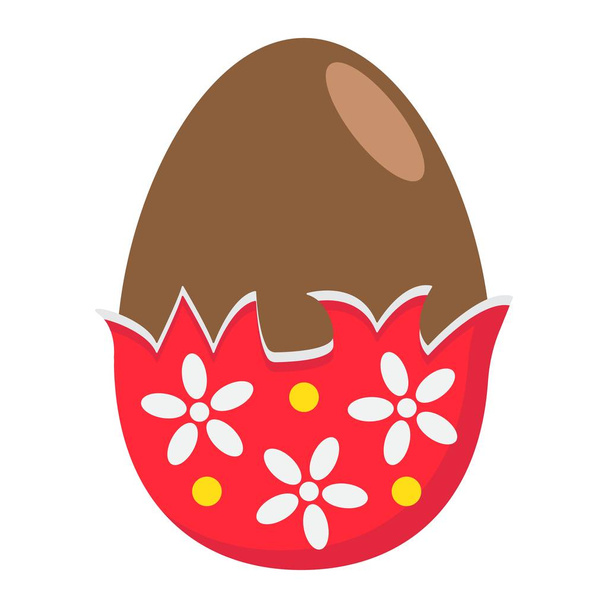 Chocolate egg with wrapper flat icon, easter and holiday, sweet sign vector graphics, a colorful solid pattern on a white background, eps 10. - Vector, Image