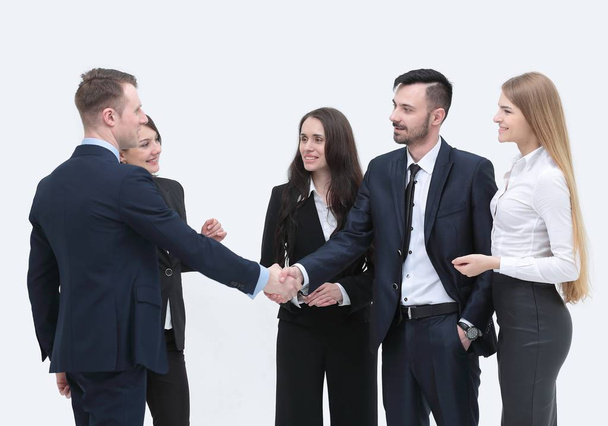 welcome and handshake business partners - Foto, imagen