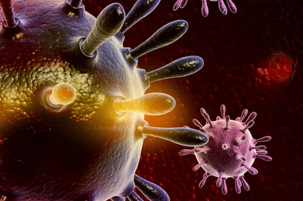 Ανθρώπινο ιό, 3d απεικόνιση  - Φωτογραφία, εικόνα
