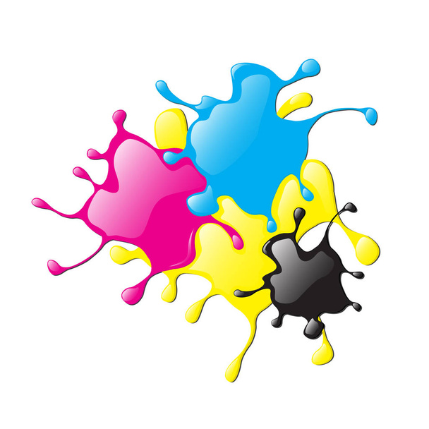 Цветные всплески в абстрактной форме
 - Вектор,изображение